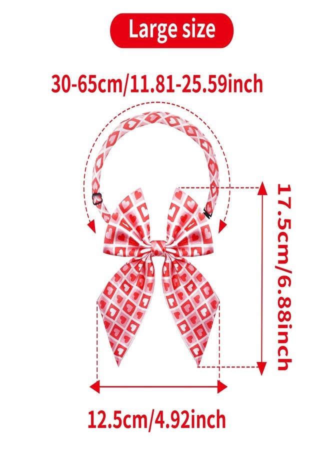 PET SHOW 10 Pack Valentines Day Dog Collar Bow Ties Bulk Adjustable Bowties for Medium Large Dogs Boy Girl Alpaca Love Heart Bowknot XL Neck Attachments Holiday Party Costume Pet Grooming Accessories - Image 2